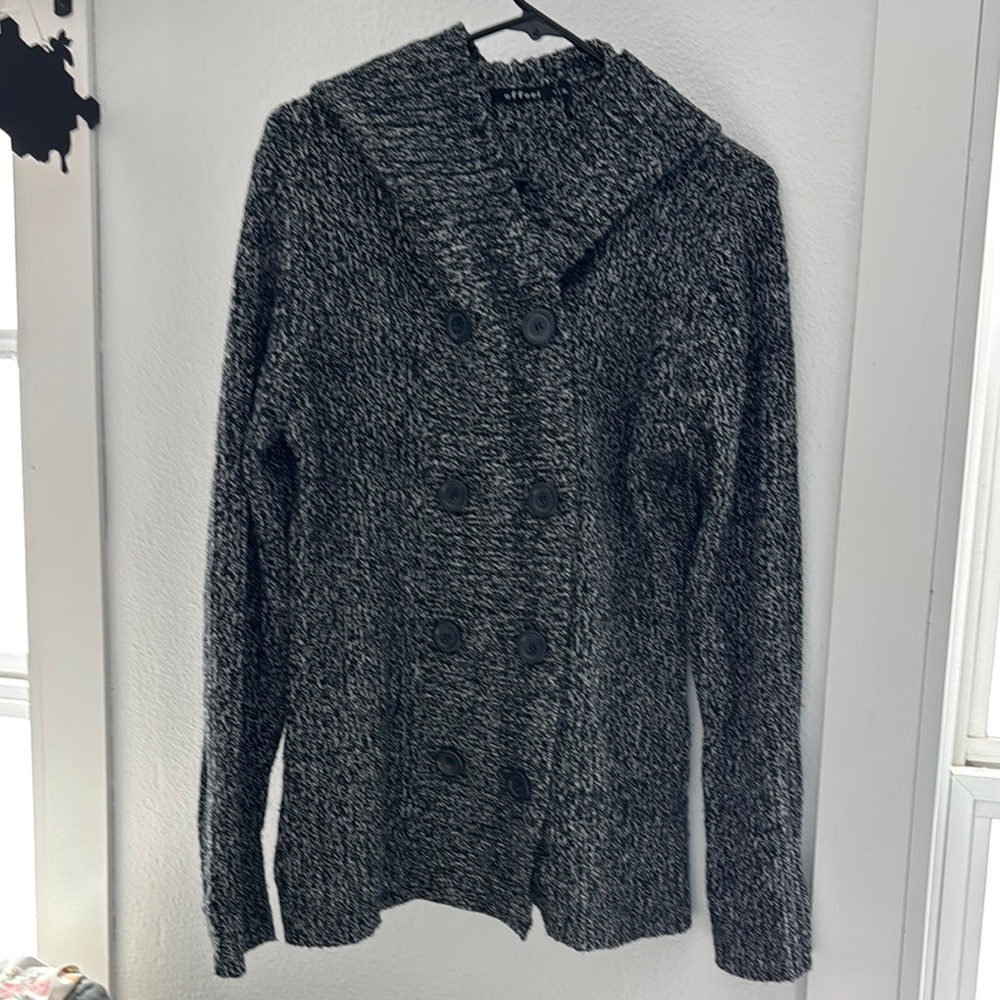 Women's Gray Double-Breasted Sweater